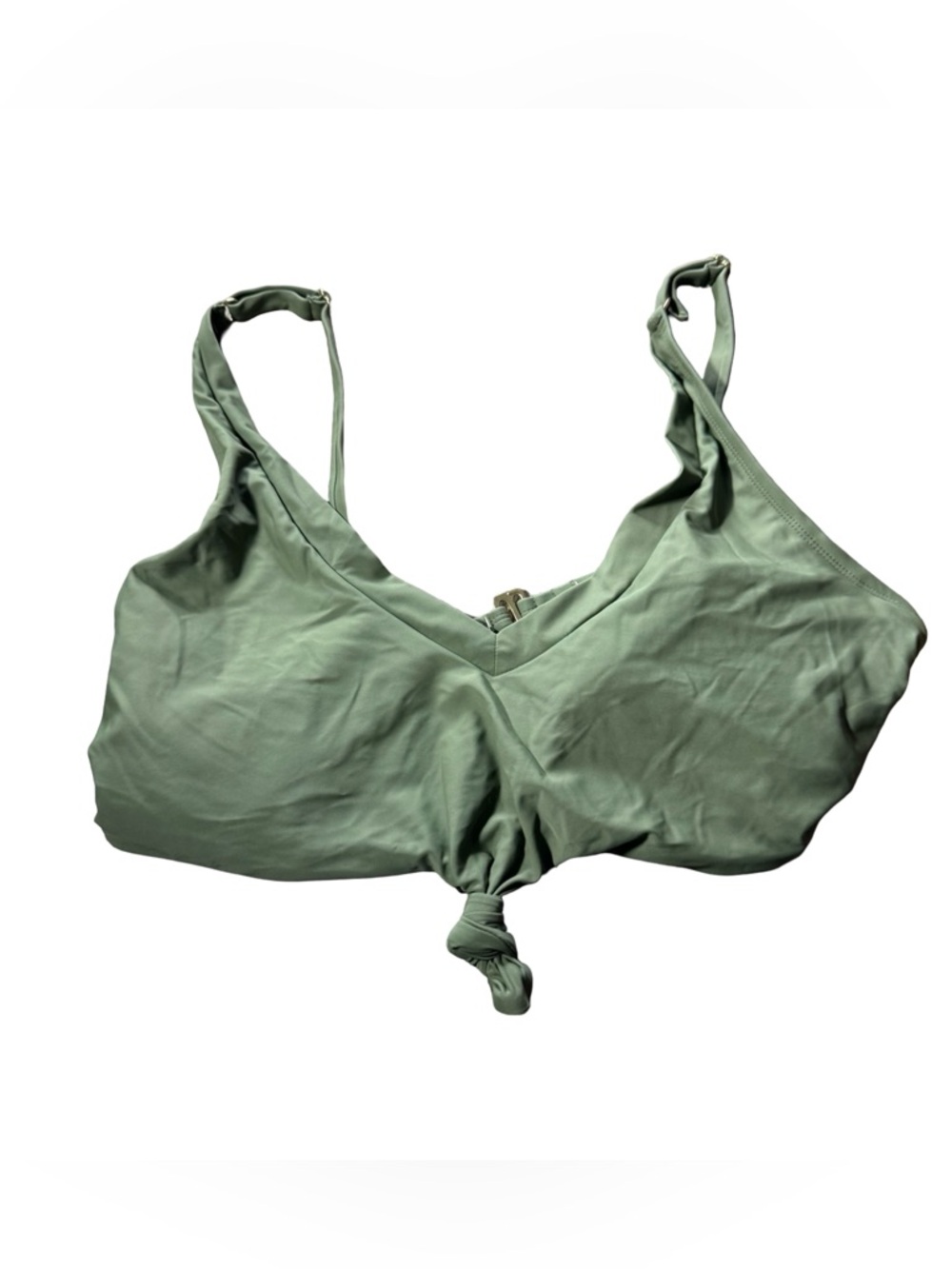 NOBO Bikini Top Sage Green Halter Tie Front Knot Size 2X NWT